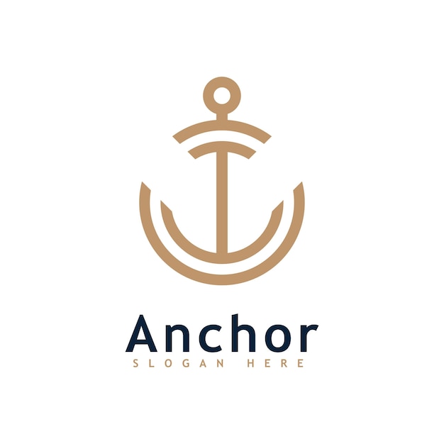 Anchor logo icon design template