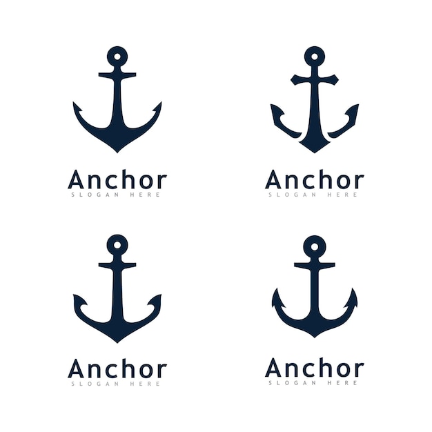 Anchor logo icon design template