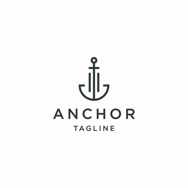 Anchor Logo Icon Design Templateflat vector