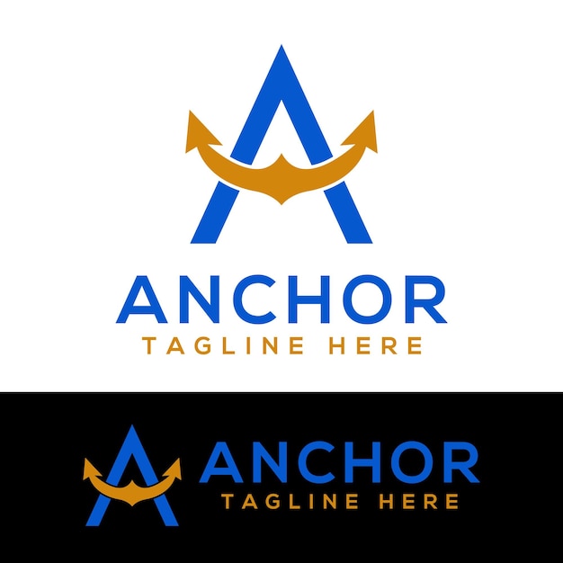 Anchor logo icon design vector template