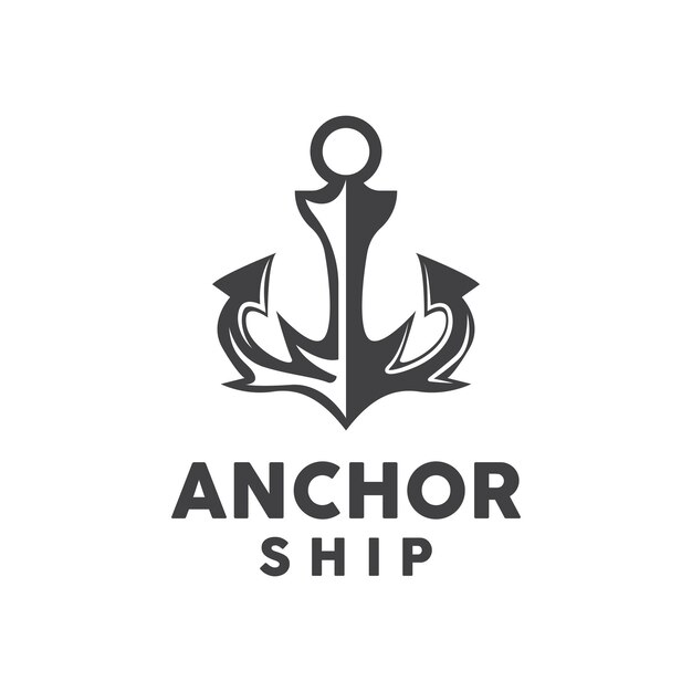 Anchor Logo SImple Elegant Design Nautical Ship Vector Icon Symbol Illustration