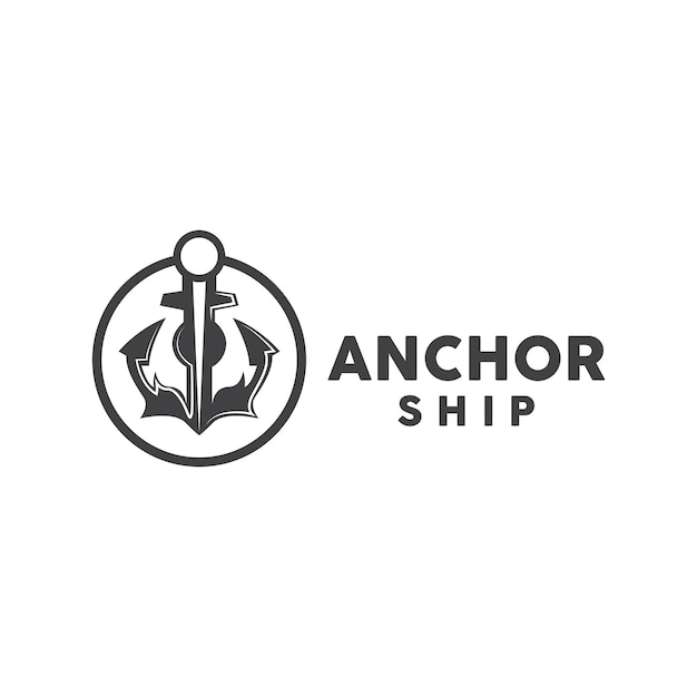 앵커 로고 단순 우아한 디자인 해상 선박 벡터 아이콘 기호 그림