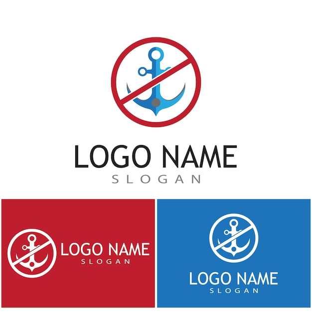 Anchor logo template vector symbol design