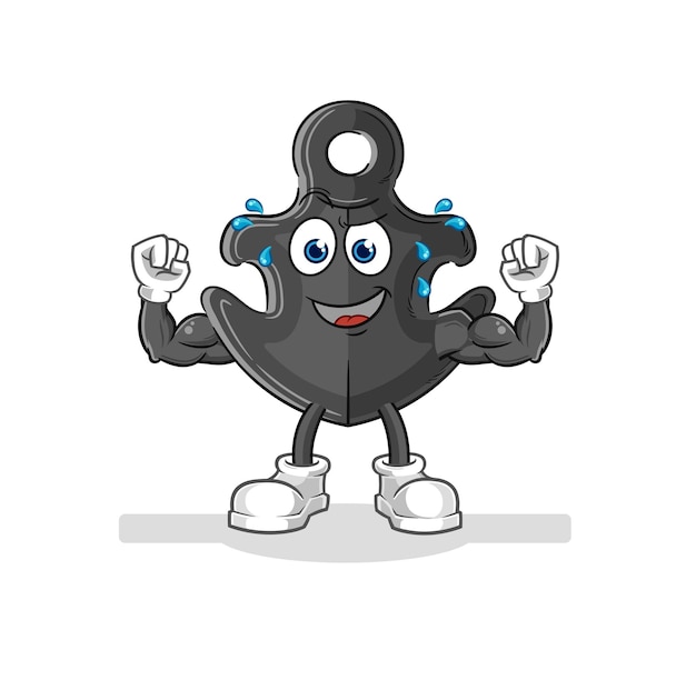 Anchor muscular cartoon cartoon mascot vector