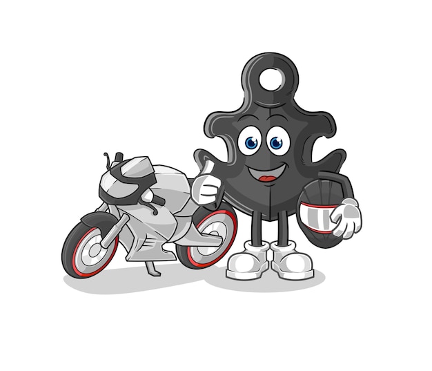 Anchor racer character cartoon mascot vector