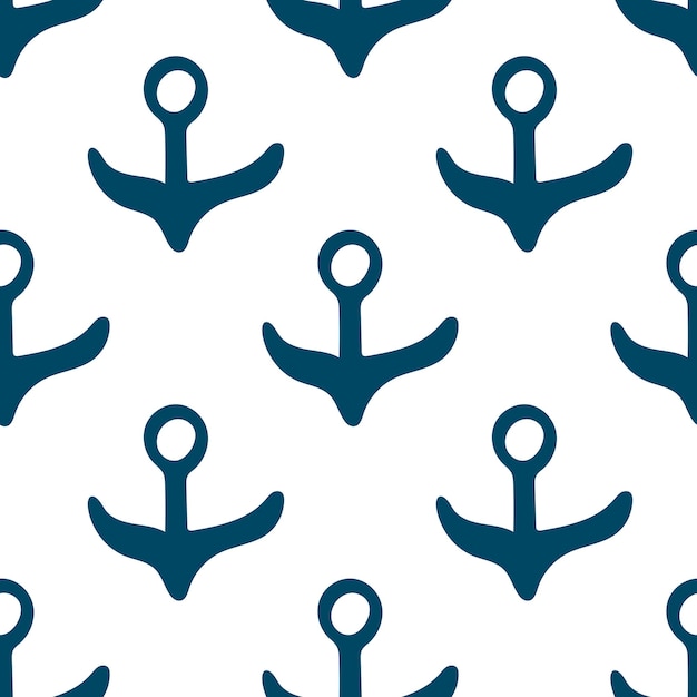 Anchor seamless pattern isolated on white background.