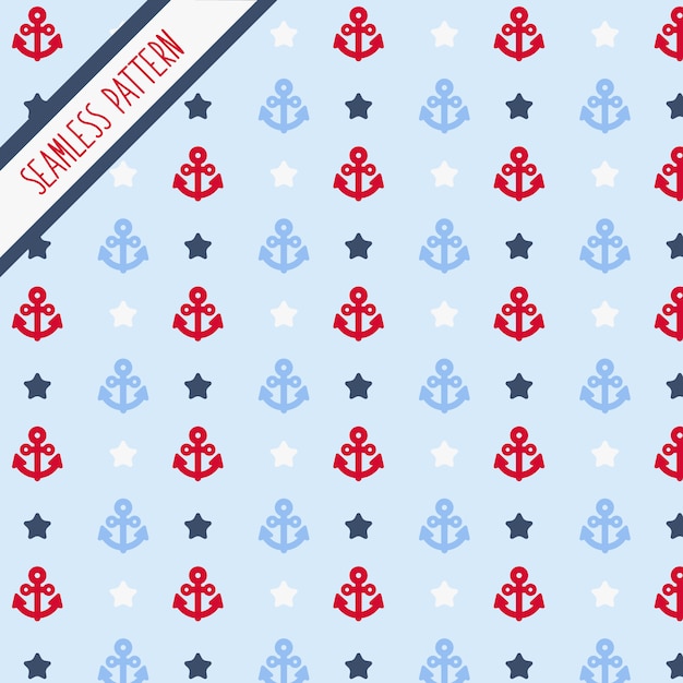 Vector anchor seamless pattern