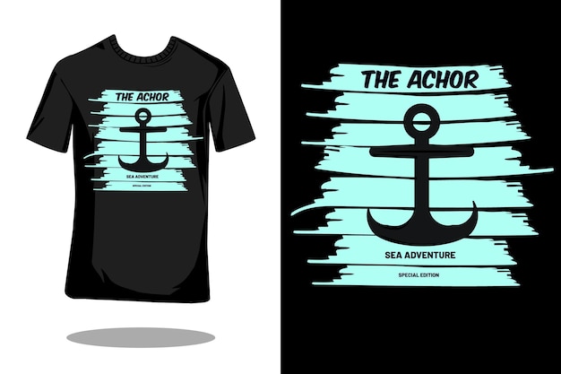 Anchor silhouette vintage t shirt design