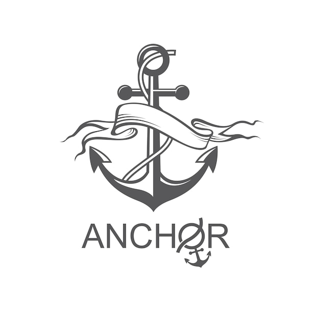 Anchor symbol with ribbon