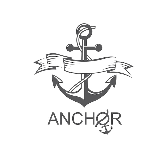 anchor symbol with ribbon