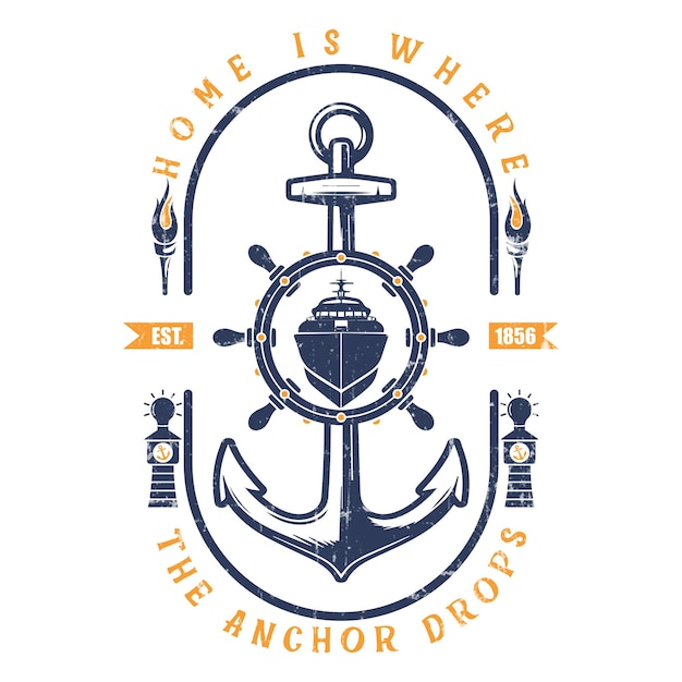 Vector anchor t-shirt design