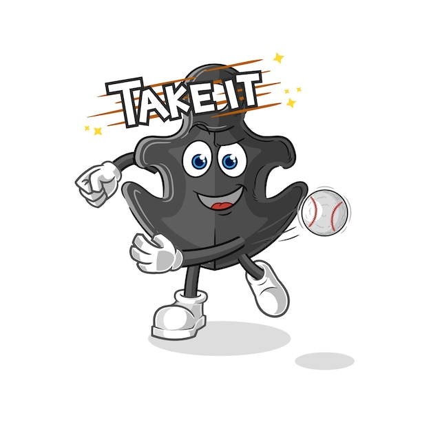 野球のベクトルの漫画のキャラクターを投げるアンカー