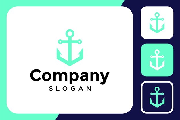 anchor vector logo icon design