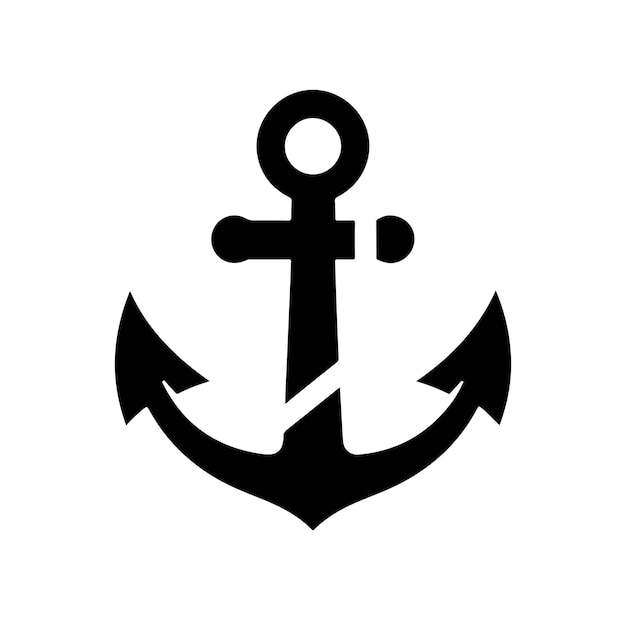 Vector anchor with chain realistic style