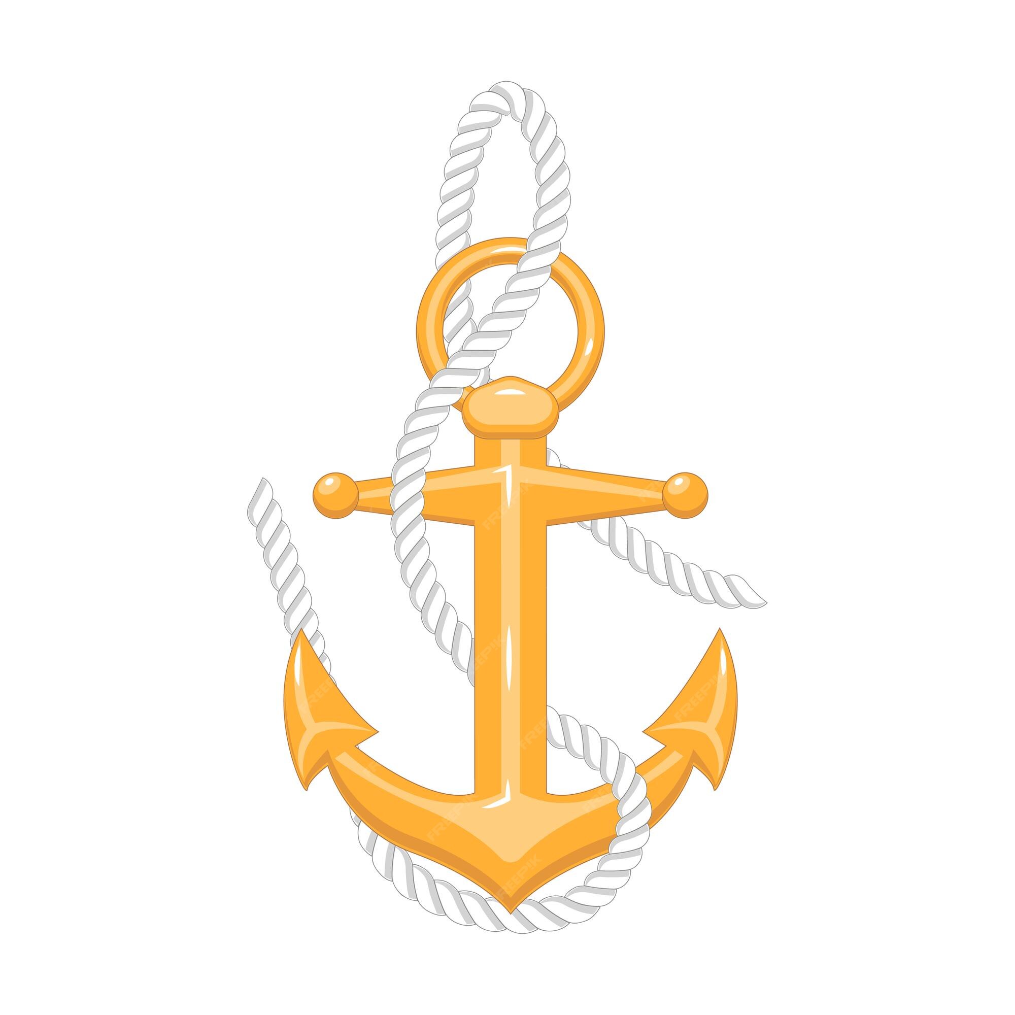 Premium Vector | Anchor with rope