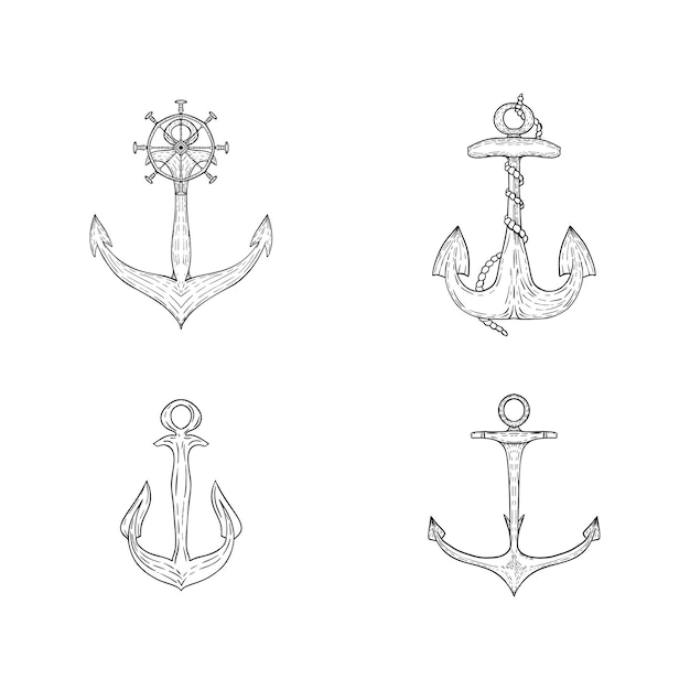 Premium Vector  Anchors illustrations in art ink style