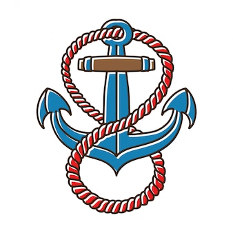 Anchors with rope tattoo