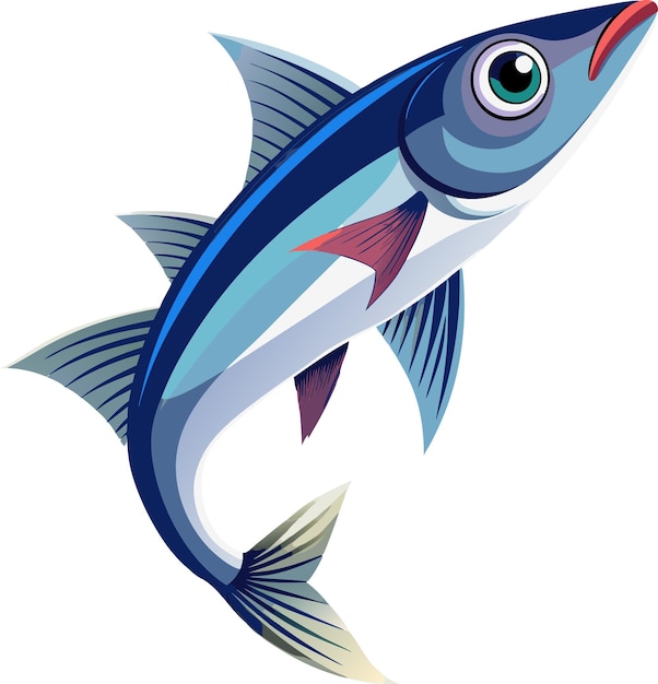 Anchovy kleine voedervis geïsoleerd vector icoon Vector scharen vis gebruikt als voedsel en aas