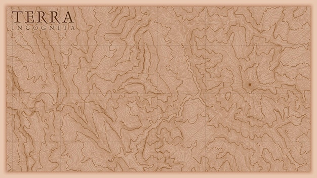 Ancient abstract earth relief old map generated conceptual vector elevation map of fantasy landscape