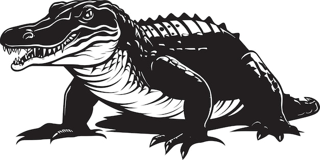 Ancient Apex Alligator Logo in Black Vector Untamed Hunter Vector Black Alligator Icon