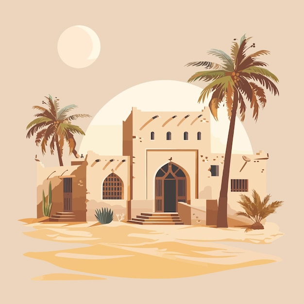 Vector ancient_arabic_housesold_traditional_muslim