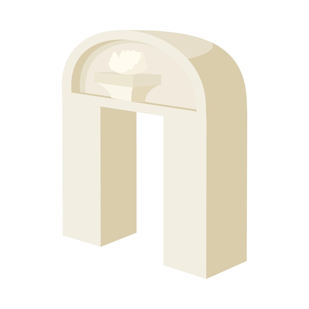 Vector ancient arch icon in cartoon style on a white background