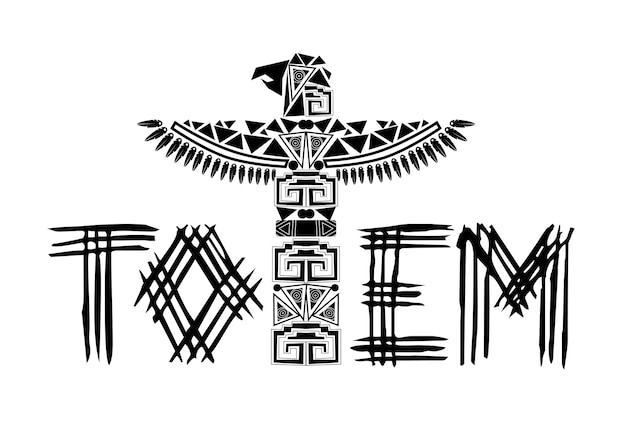 Vettore logo del totem nero antico