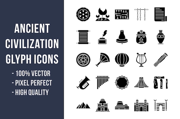 Ancient Civilization Glyph Icons