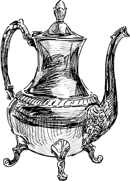 Vector ancient coffee pot