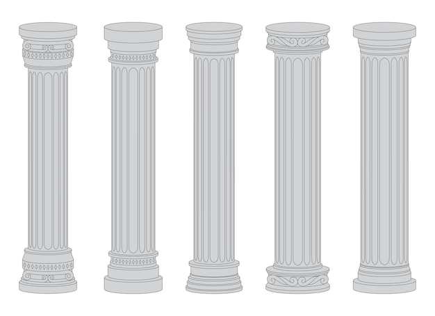 背景に分離された古代の列ベクトル設計図