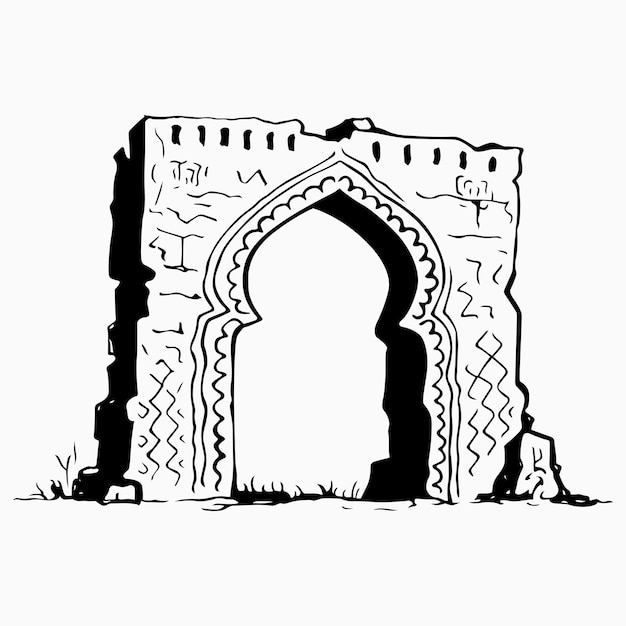 Vector ancient eastern arch