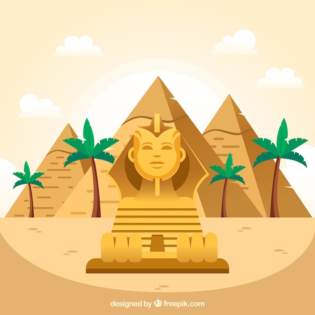 Vector ancient egypt composition with flat design