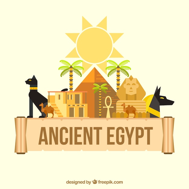 Ancient egypt composition with flat design