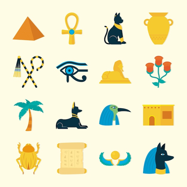 Ancient egypt icon set