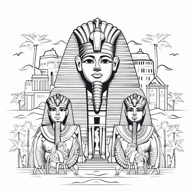 Vector ancient egypt kings