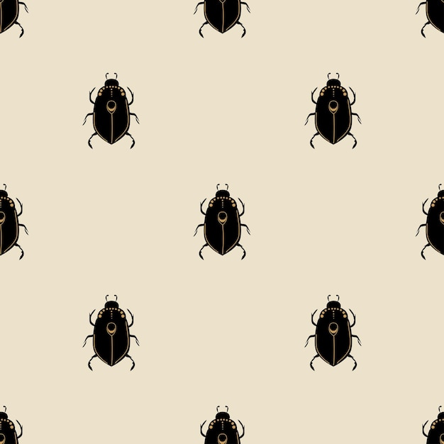 Ancient Egypt scarab Vector illustration Seamless pattern