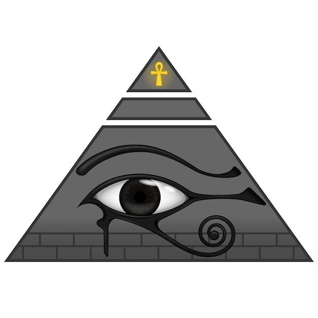 Ancient egyptian pyramid with the eye of horus