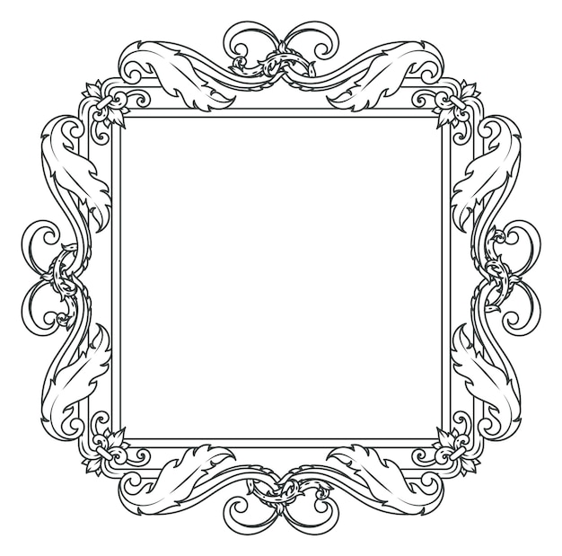 Ancient filigree border Flourish ornate decorative frame