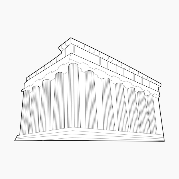 Ancient greek architectural columns illustration