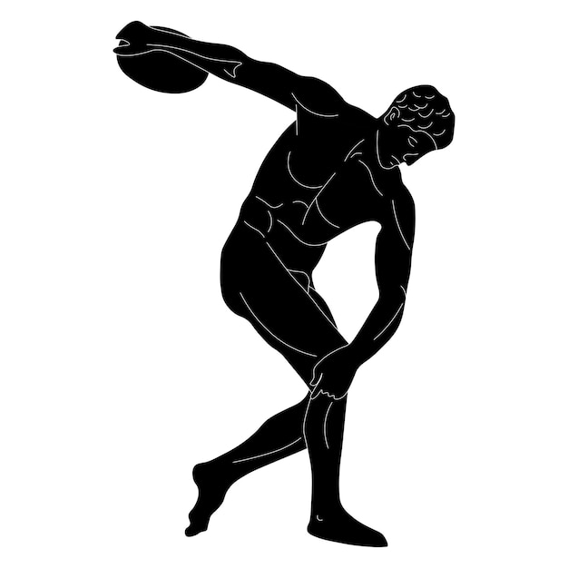 Vector ancient greek sculpture of man vector