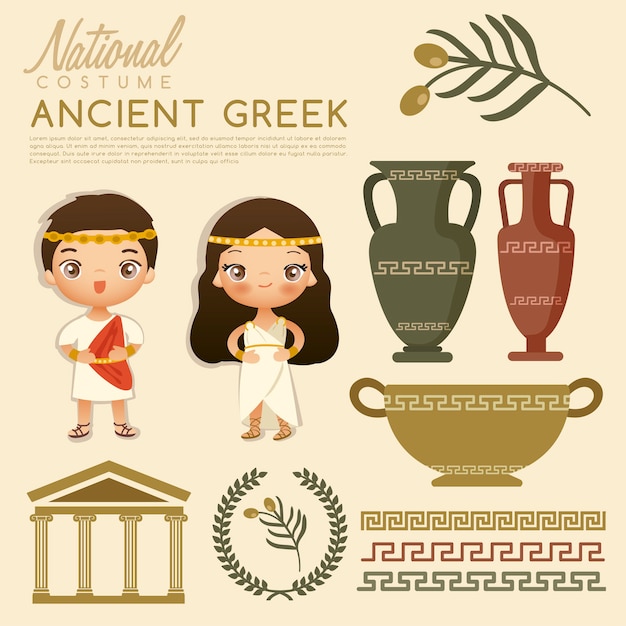 Ancient Greek traditional costumes.