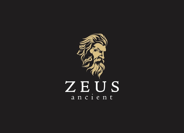 Ancient greek zeus logo design Vintage zeus logo vector