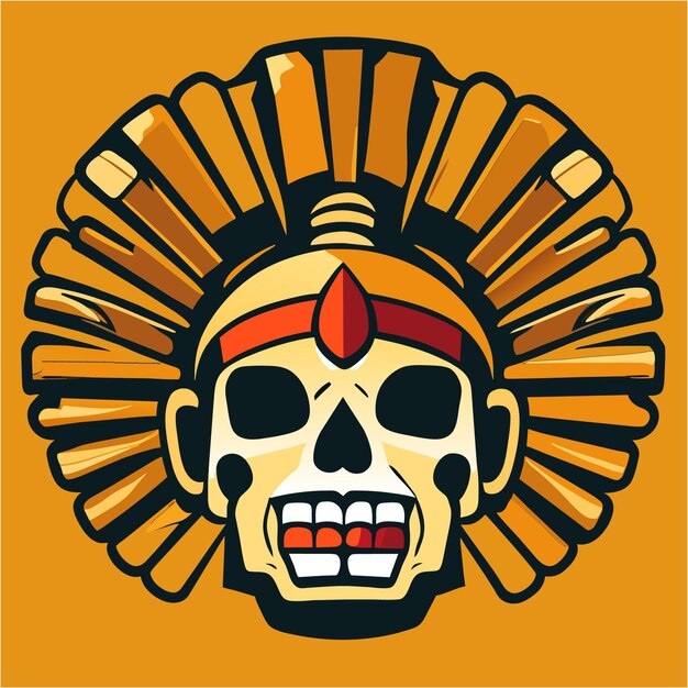 Ancient heritage indian skull in vector