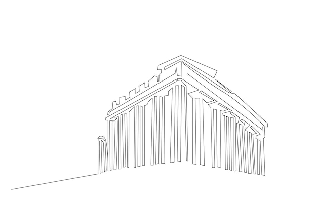 Vector ancient historical greek roman columns and buildings and structures drawing concept