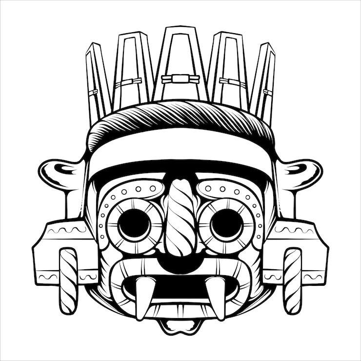 वेक्टर ancient mayan mask