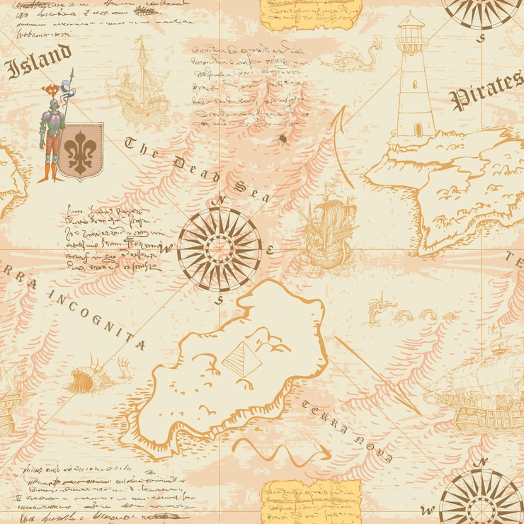 ancient nautical chart of sea routes of medieval ships