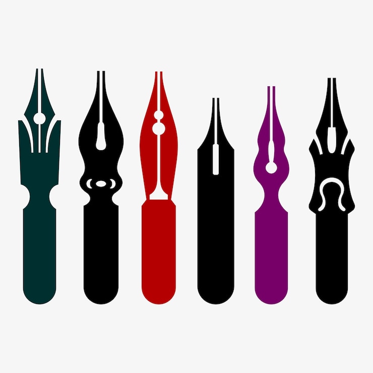 Vector ancient pen nibs