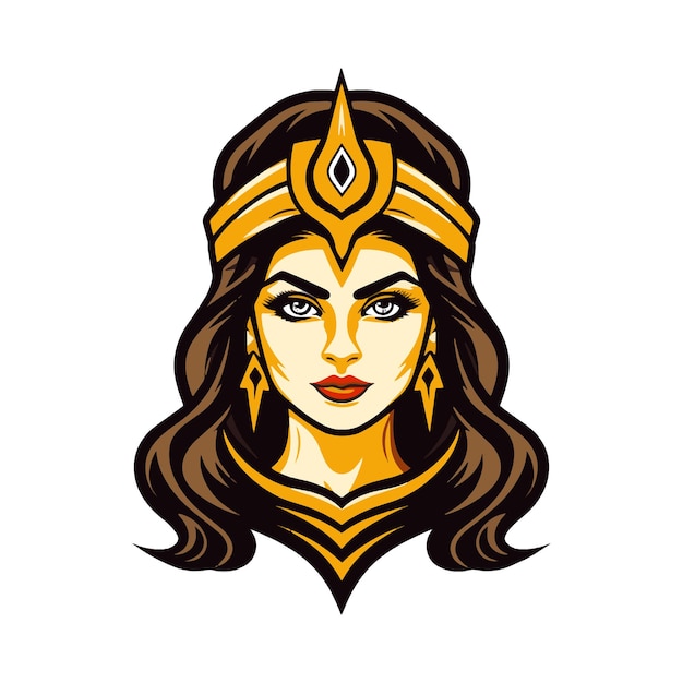 ancient persian woman mascot cartoon illustration with white background