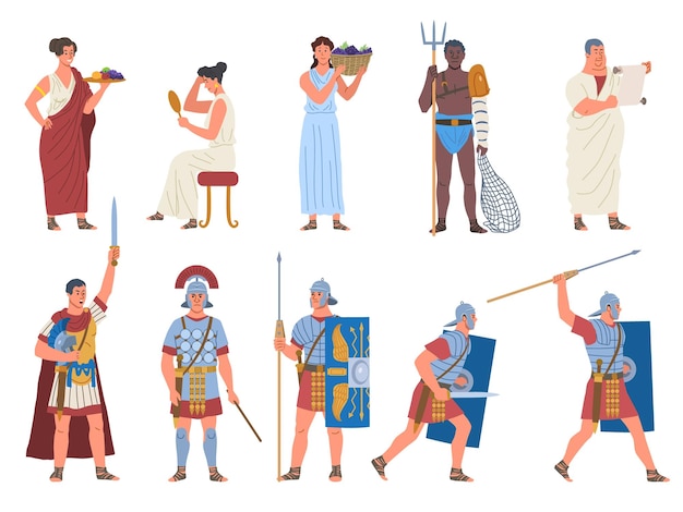 Vector ancient romans set