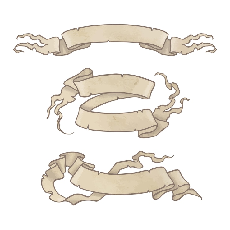 Vector ancient scrolls banner free space for text illustration for design